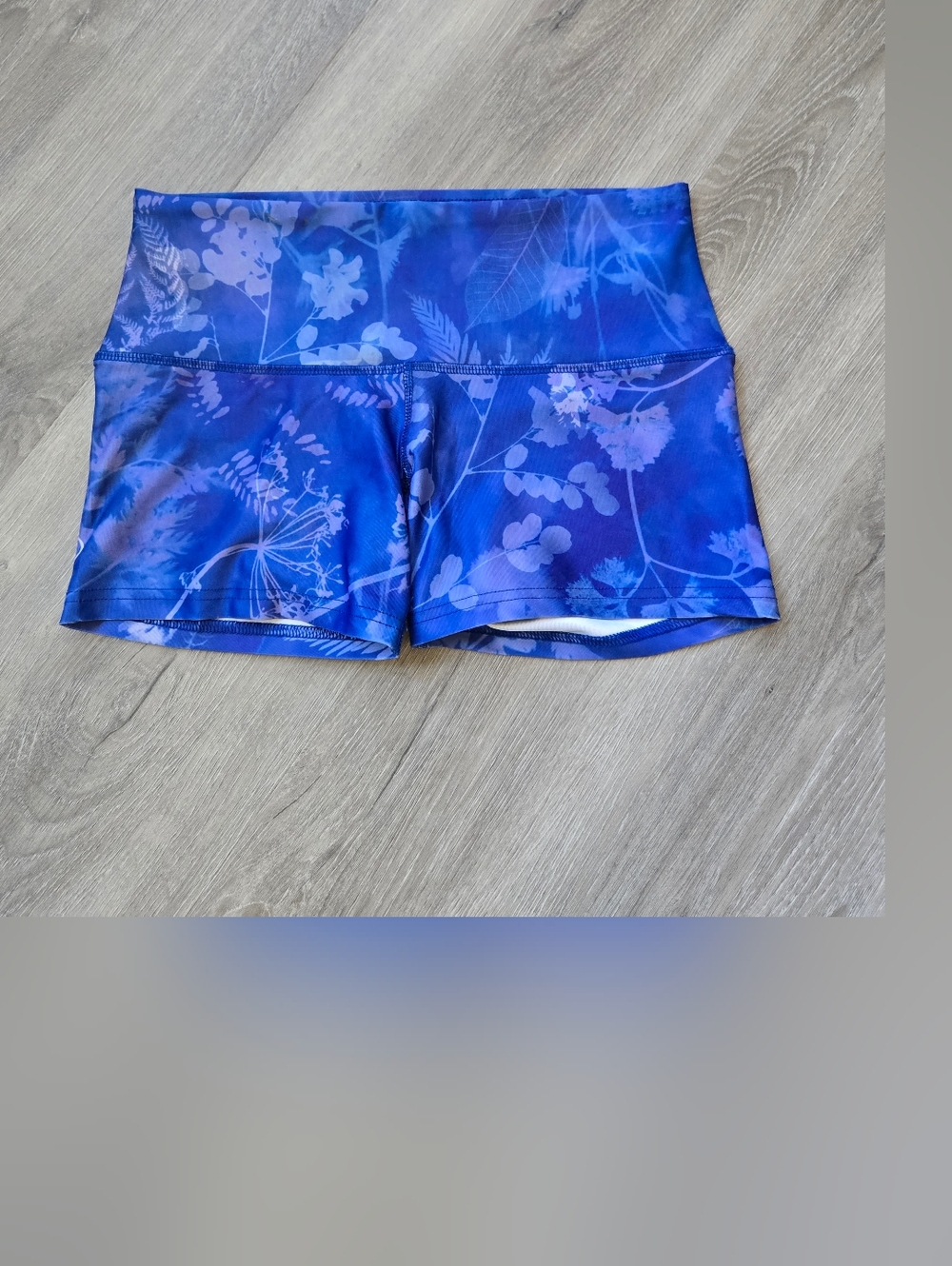 Blue Floral Athletic Shorts